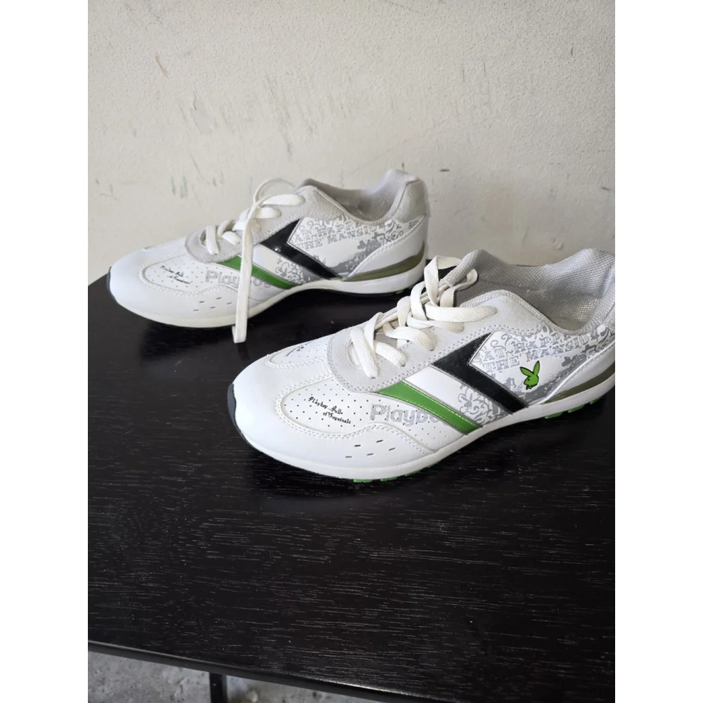 Playboy Bunny Sneaker Shoes White, Slight Green. Size 9. It's Fire 🔥